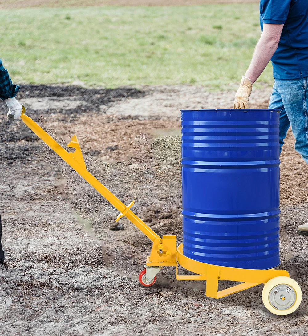 55 Gallon 1200lbs Capacity Drum Dolly Low Profile Steel Oil Drum Caddy Oil Barrel Drum Roller Hand Cart