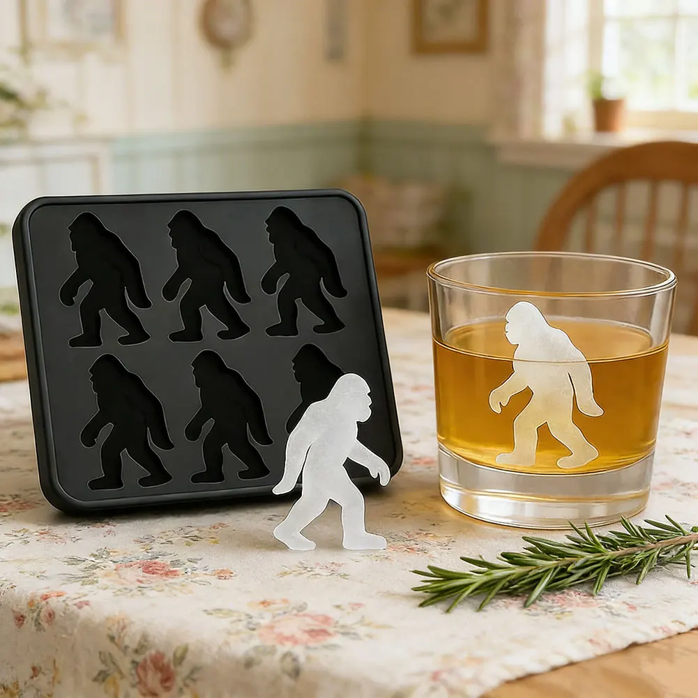 Ice Mold Silicone Tray Sasquatch Ice Cubes Maker Novelty Present Food-Grade Silicone, Safe And Durable For Whiskey Bar Accessory