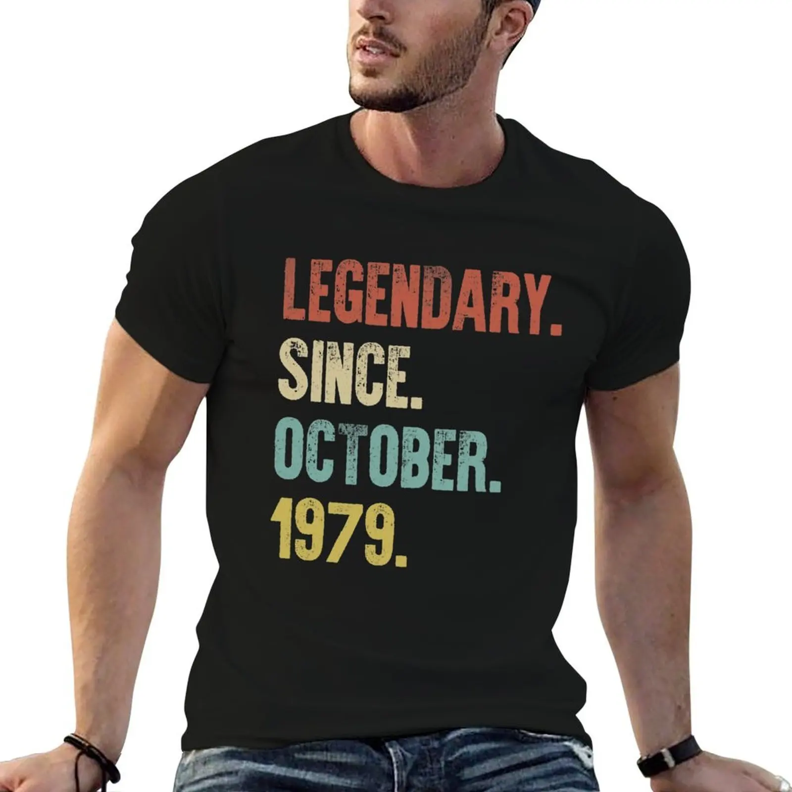 

Retro Vintage 40th Birthday Legendary Since October 1979 T-Shirt cotton t shirts high quality cotton t shirt pack T-Shirt