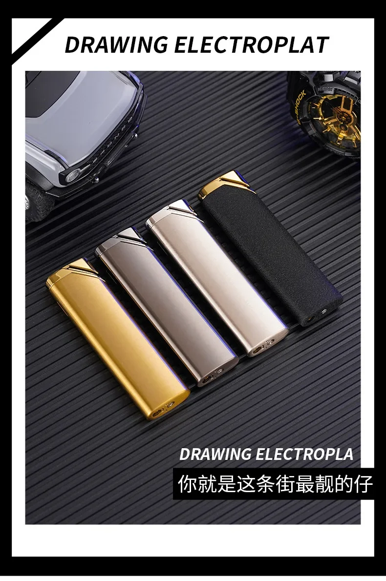 Outdoor Windproof Lighter with Straight Red Flame Metal Igniter Suitable for Cigarette Camping and High-end Cigar Accessories