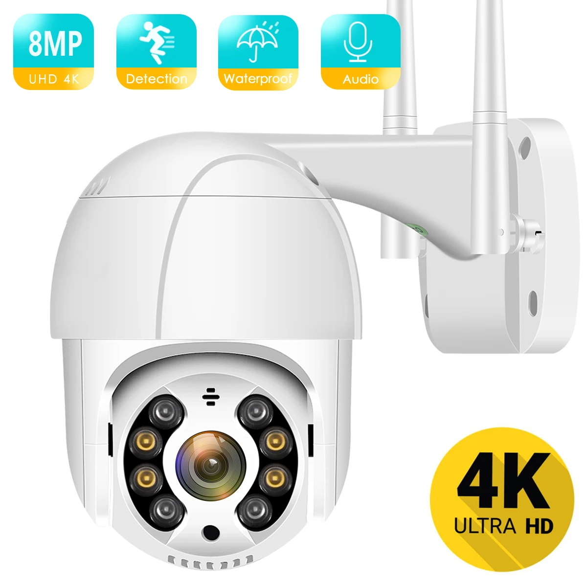 Go! 4K 8MP 5MP Ultra HD PTZ IP Camera AI Human Detection Waterproof WiFi Security Camera Auto Tracking P2P Video Surveillance