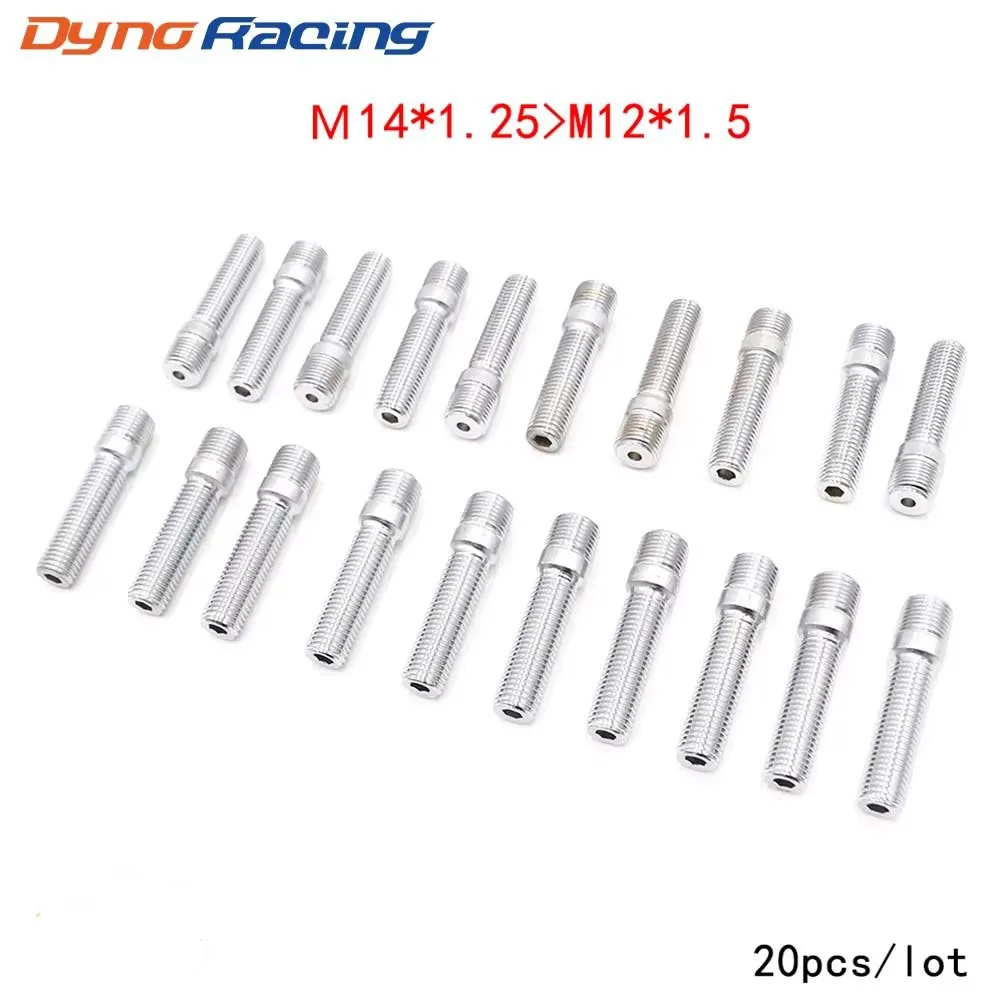 20PCS M14*1.25 TO M12*1.5 WHEEL STUD CONVERSION TALL LUG BOLTS TO STUDS 58MM  BX101108