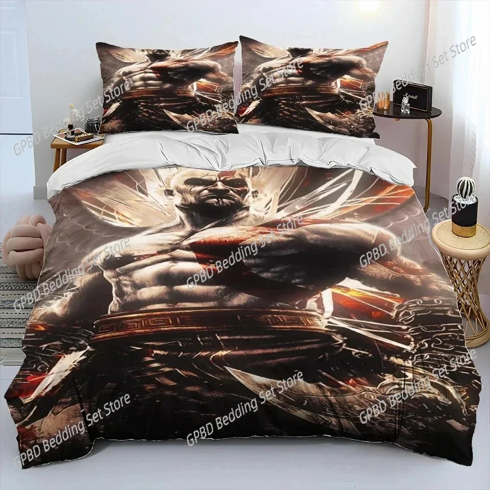 لعبة إله الحرب كراتوس غطاء لحاف مريح غطاء وسادة طقم سرير ديكور غرفة نوم الأطفال المنسوجات المنزلية #4
