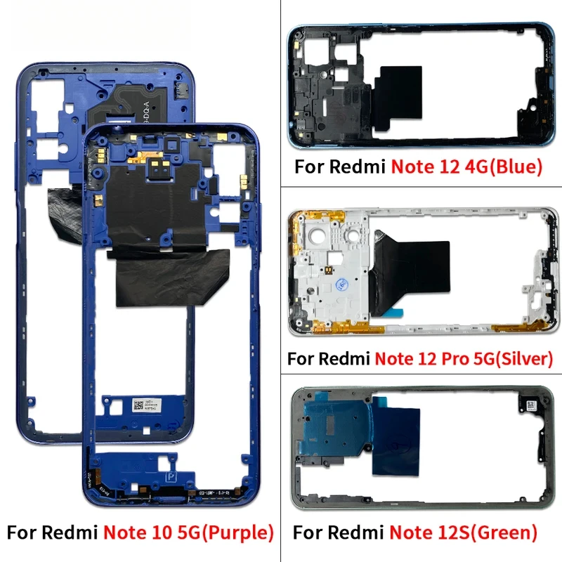 

For Redmi Note 12S 12 Pro 5G / Note10 5G Middle Frame Front Bezel Back Housing Case Plate