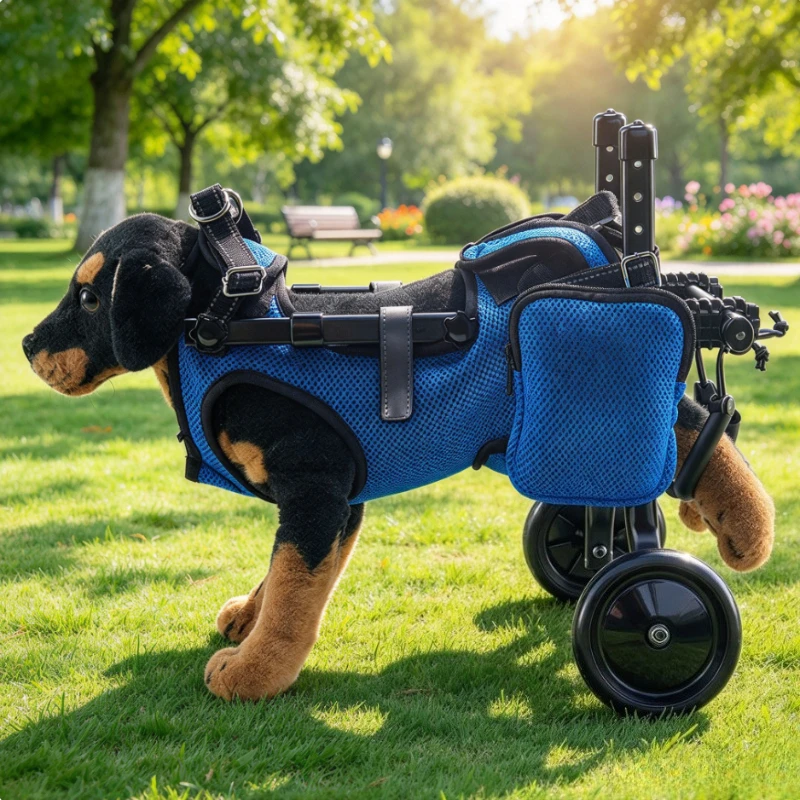 Small Dog Wheelchair, 2 Wheel Assisted Walking Mobility Cart with Breathable Mesh Support for Pets Home Daily Outdoor Use