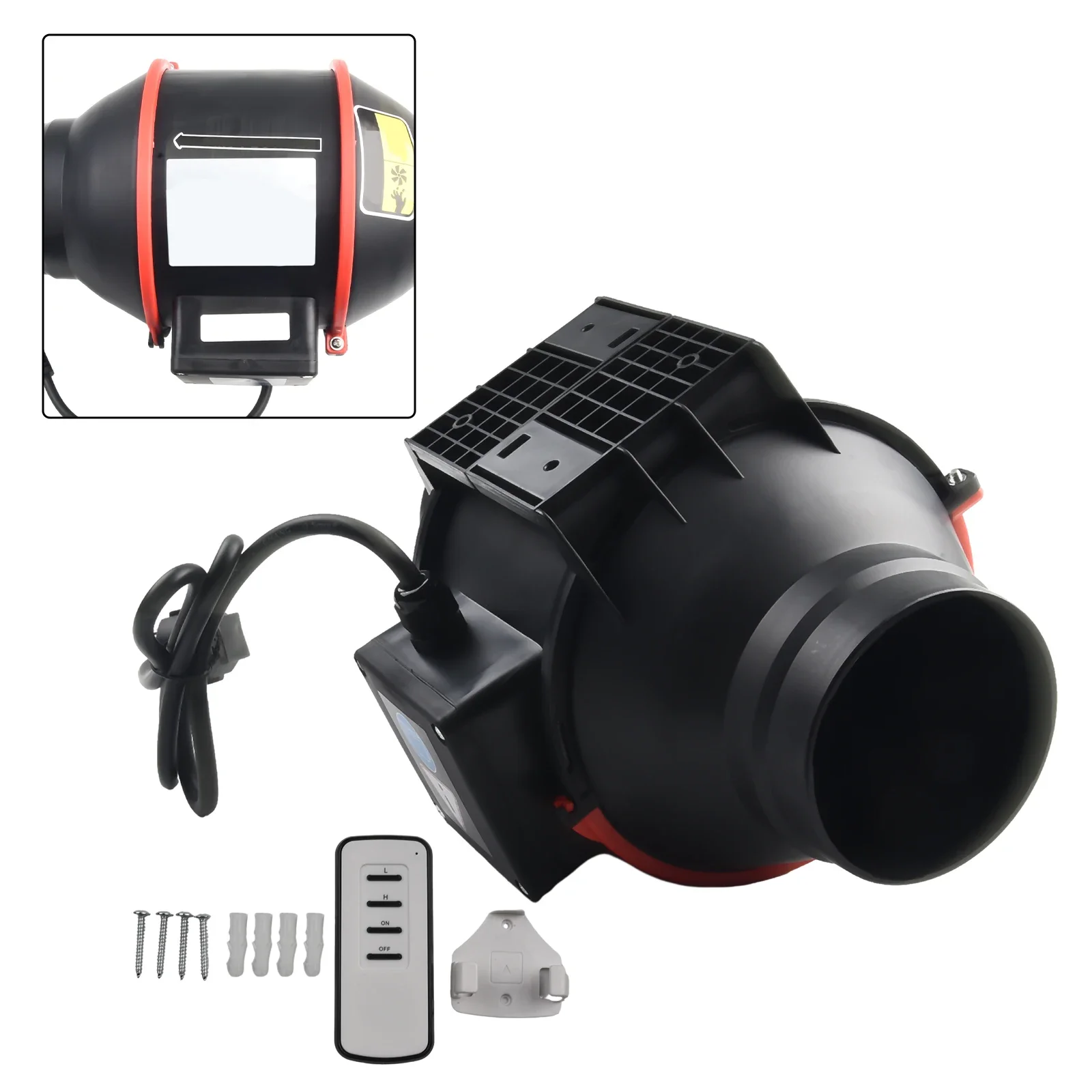 4 Inch 100mm Flue Exhaust Fan Speed Control Mixed Flow Inline Fan With Variable Speed Control 45W/48W 220V Air Clean Ventilator