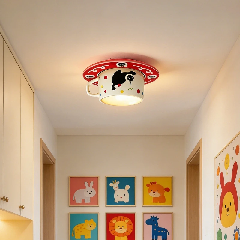 LED Corridor Modern Ceiling Chandelier, Coffe Cup Dining Room Chandeliers Lights Living Room, Vintage Bedroom Light Ceiling Lamp