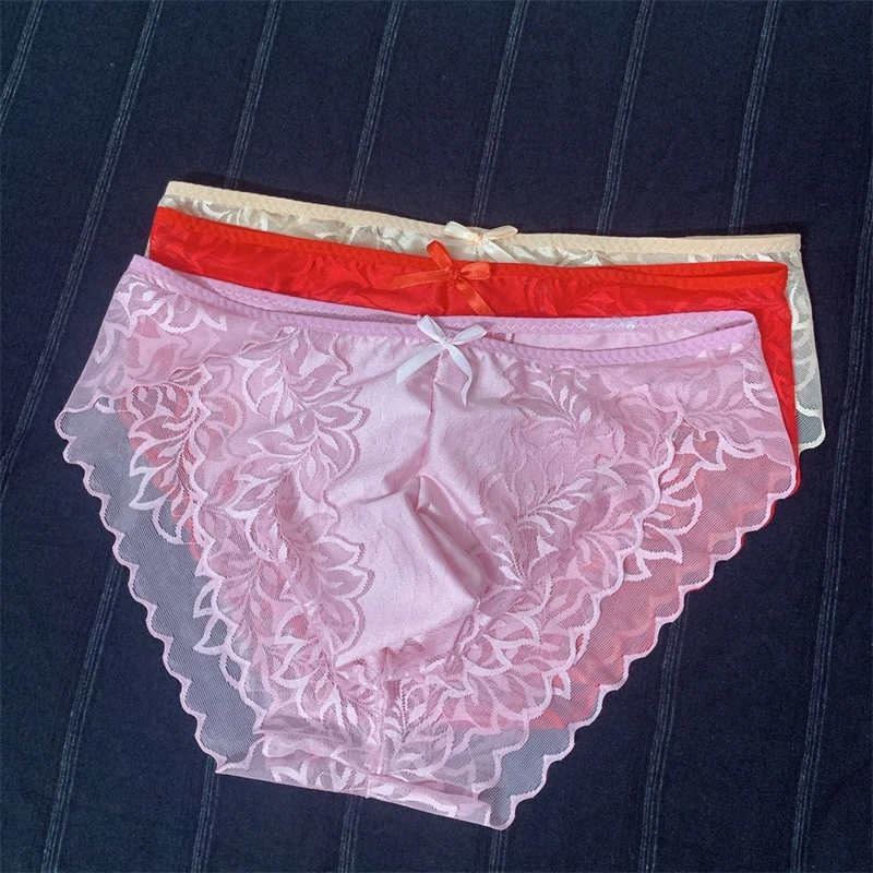 New men's underwear adults 18 plus Lace sexy lingerie large pouch mens panties seamless tangas japonesa bow calzoncillos hombre