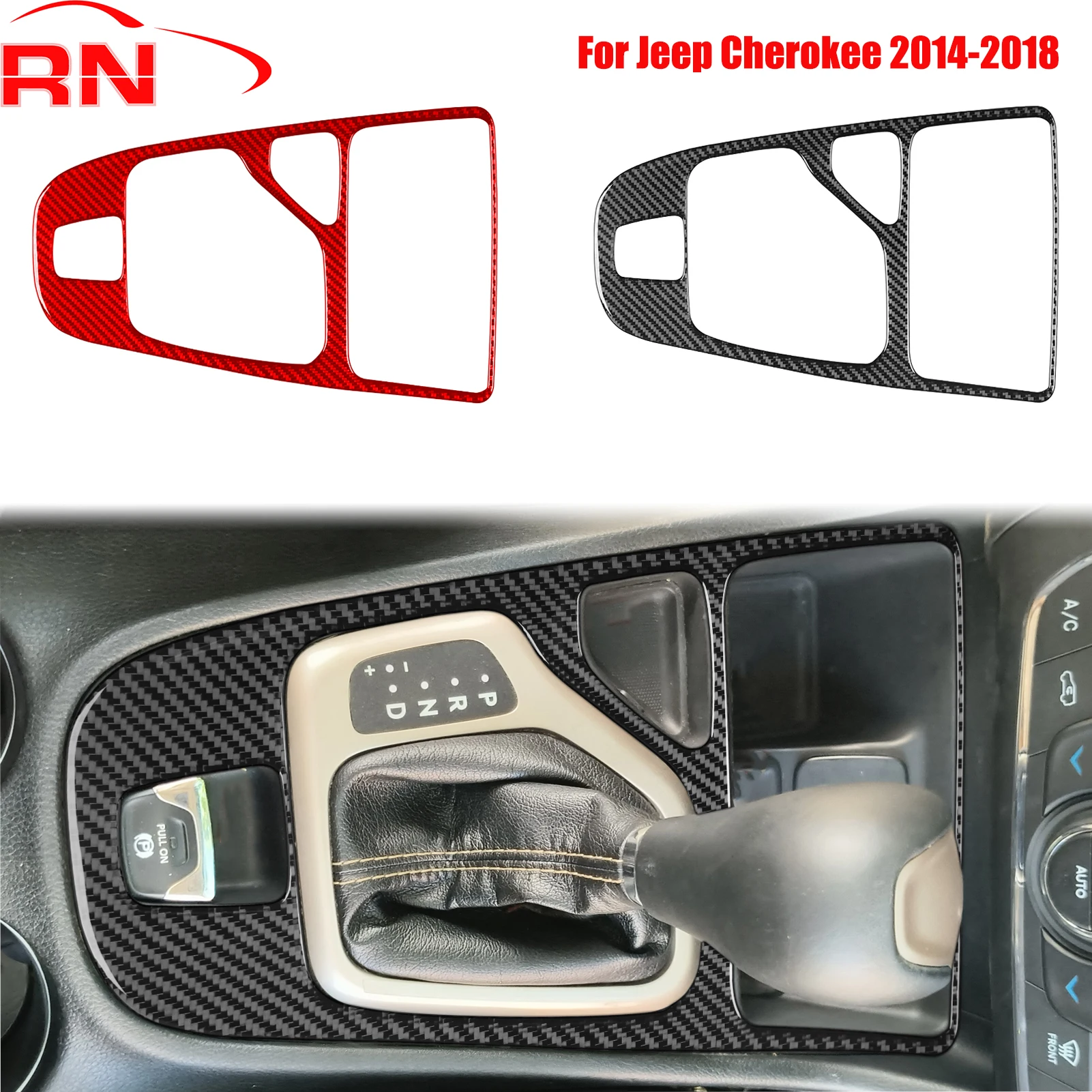 

Для Jeep Cherokee 2014-2018 модифицированная автомобильная панель передач из углеродного волокна, бронза, аксессуары для интерьера, декоративные наклейки