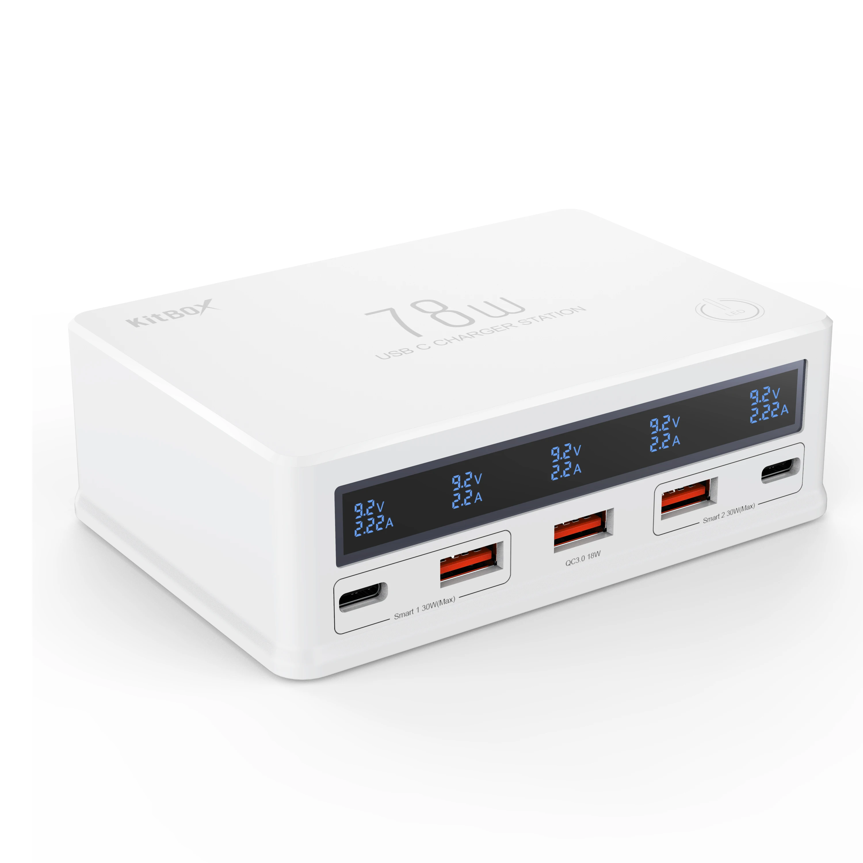 78W Multi-Port Fast Charger Designed for Compact Charging Experiences in the Office, Travel, and Home