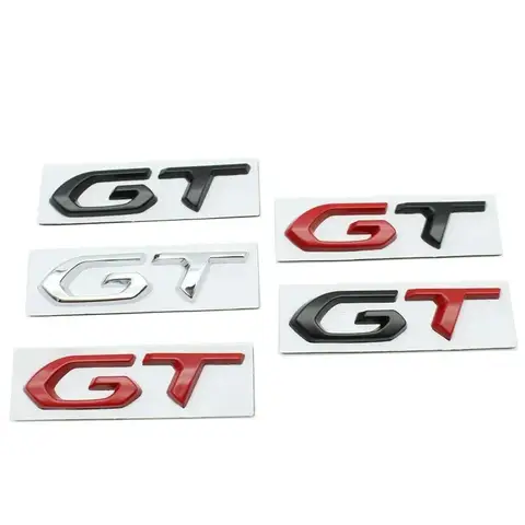 1pcs Metal GT Style Logo Car Trunk Badge Emblem Sticker Auto Body Decal For Kia Peugeot Volkswagen Ford Sticker Accessories