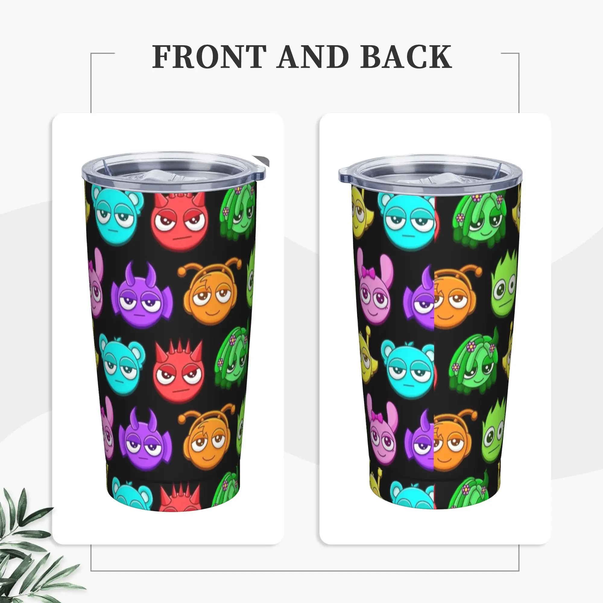 Sprunki Cartoon Anime Tumbler Vacuum Insulated  Coffee Cups Stainless Steel Car Mugs Water Bottle