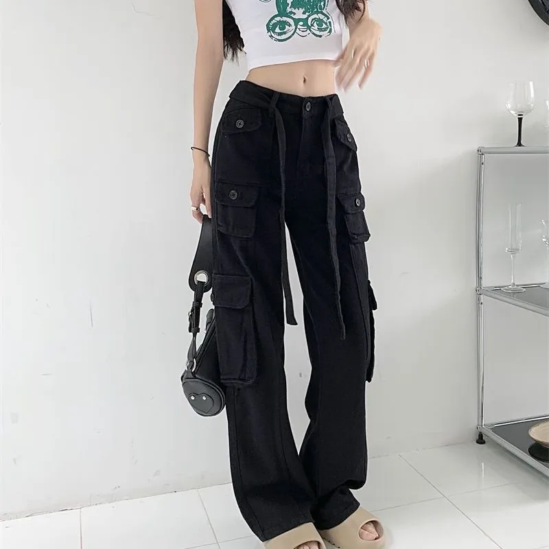 Women\'s Summer Pants Suit 2023 New Fashion Polo Knitted Short Sleeve Top Cargo Pants Two Piece Korean Chic Blouse Matching Set