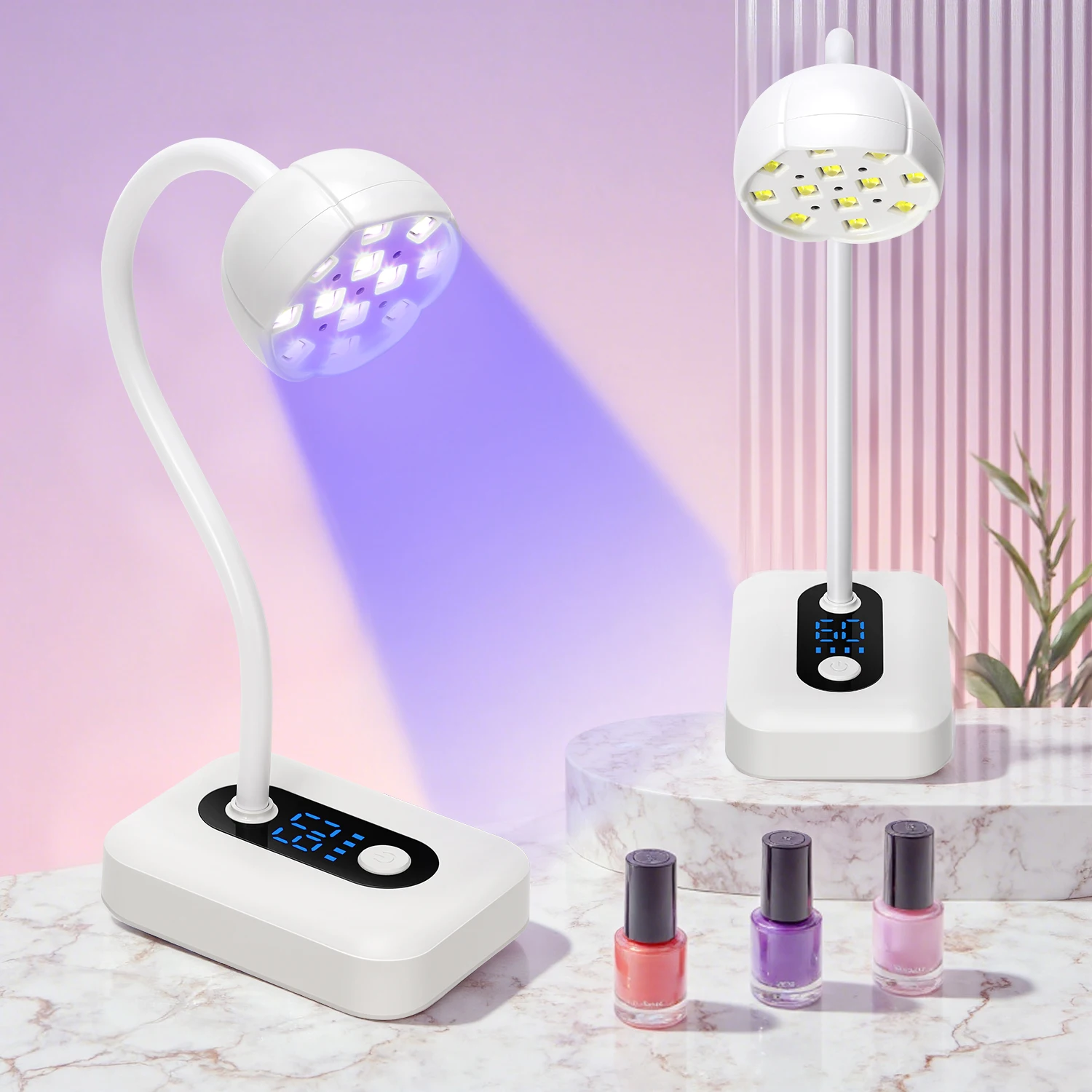 UV Nail Lamp With Auto Sensor Count Down Nail Lamp Fast Curing Light  Rechargeable Mini Dryer For Home Gel Nail Polish Salon