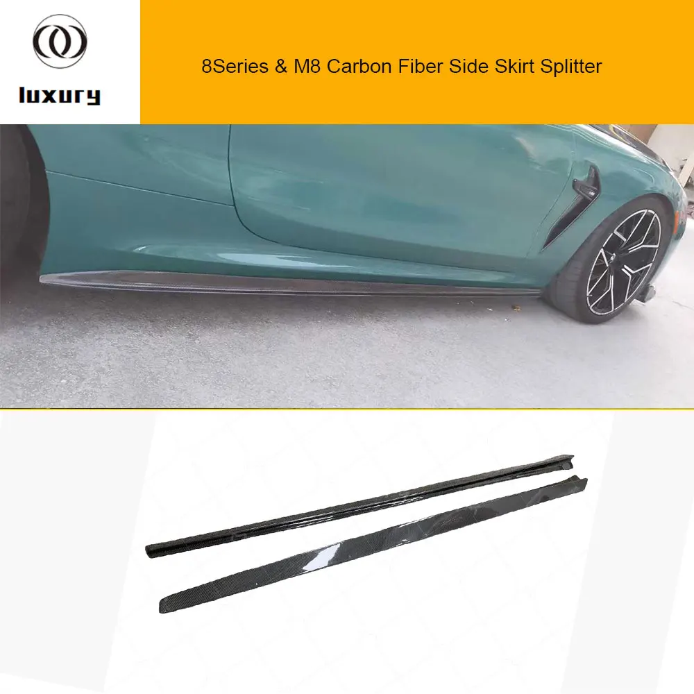 

V Style Carbon Fiber Side Extension Skirt Splitter for BMW F91 F92 F93 G14 G15 G16 840 850 M8 Coupe & Grancoupe 19-up