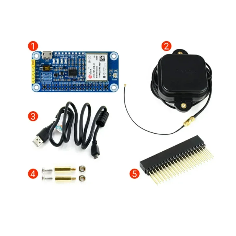 Waveshare ZED-F9P GPS-RTK HAT para precisión de nivel centimétrico, módulo GPS diferencial RTK multibanda