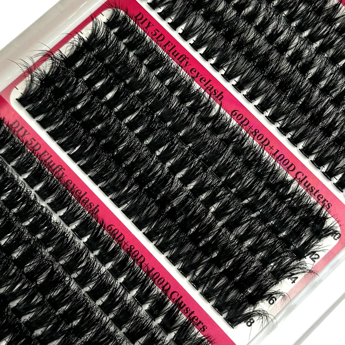 Neue 15 Reihen DIY 5D Flauschige Wimpern Cluster 60D-200D Dicke Wimpern Cluster Wispy Einzelne Wimpern 10-20mm Cluster Wimpern Verlängerung – Detail 2