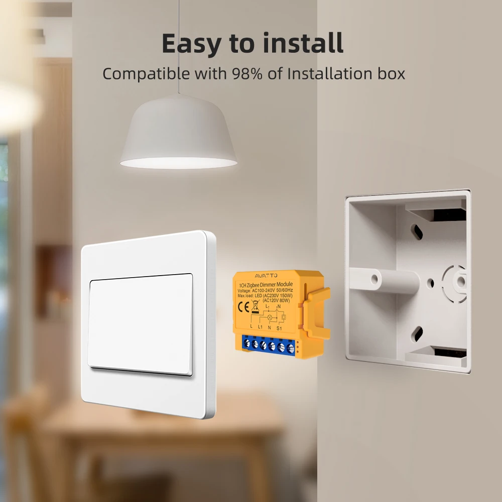 AVATTO WiFi/ZigBee 1/2 Gang Dimmer Light Switch Module，Smart Dimmer Switch Module APP Remote Control For Tuya Alexa Google Home image 4