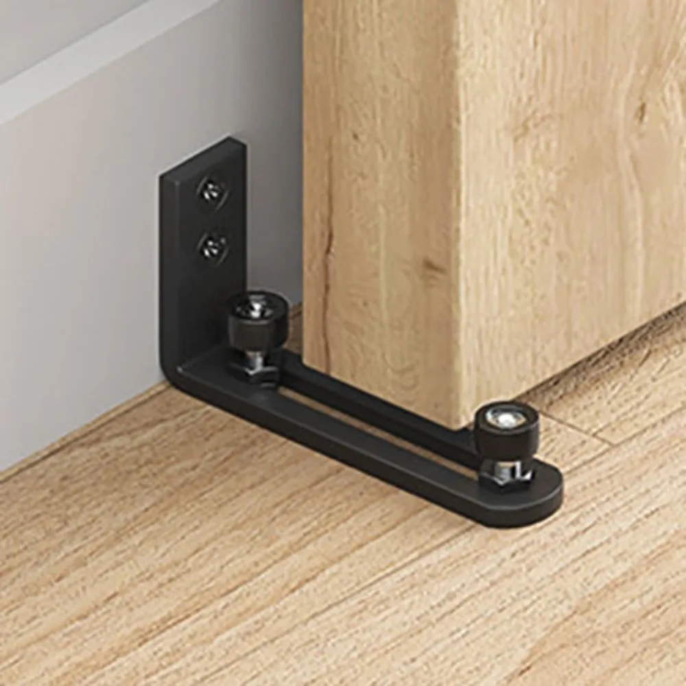 

Wall-mounted Barn Door Floor Guide Adjustable Easy Installation Barn Door Swing Stop Double Wheel Carbon Steel Bottom Guide