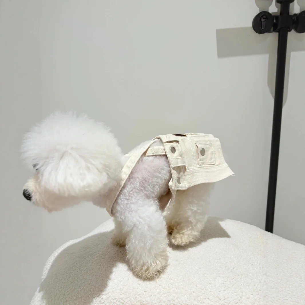Falda con tirantes vaqueros de primavera para perros y cachorros - imagen 5