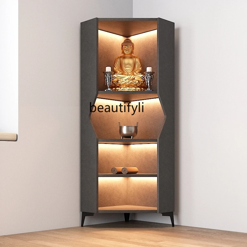 Modern Minimalist Corner Buddha Shrine Home Altar Altar God of Wealth Worship Table Clothes Closet Altar Buddha Cabinet