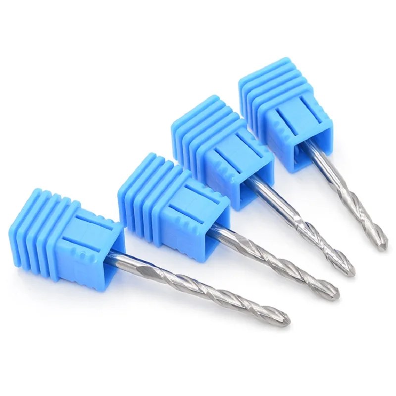 Tungsten Carbide Engraving Tools Sets/ 3.175mm 2 Flute Ball Nosed End Mills Cutter Bits Router Bit