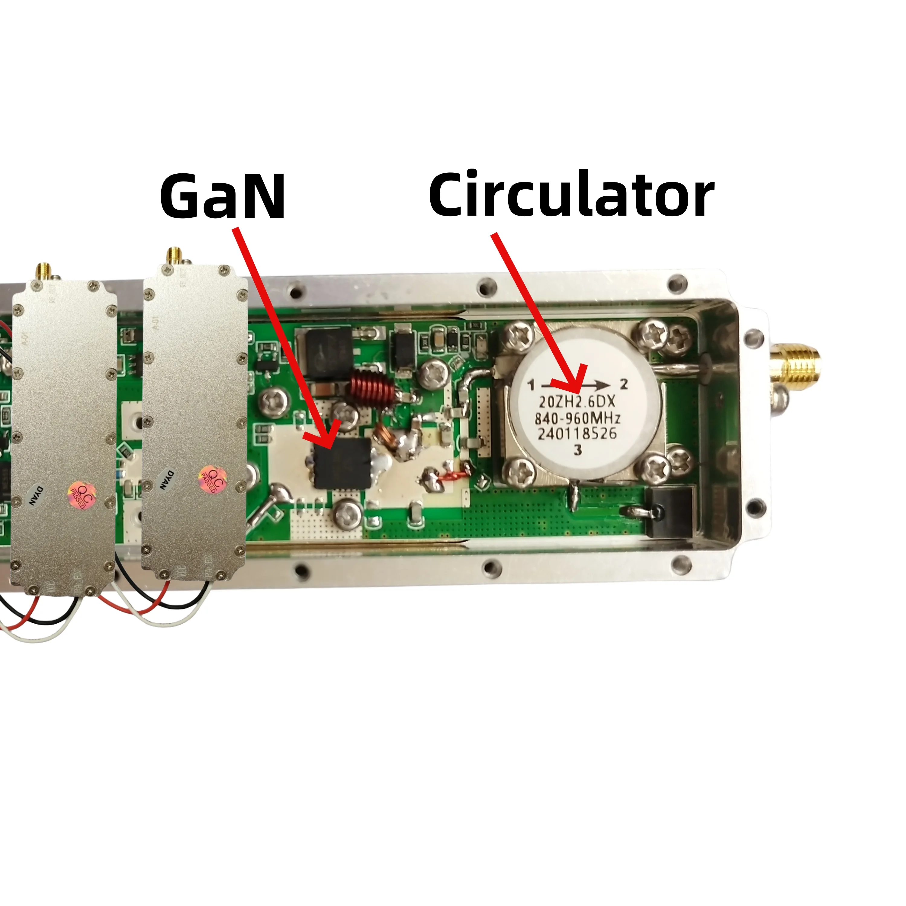 50W GAN CIRCULATOR RF Power Amplifier 700-820MHZ 800-920MHZ 900-1050MHZ