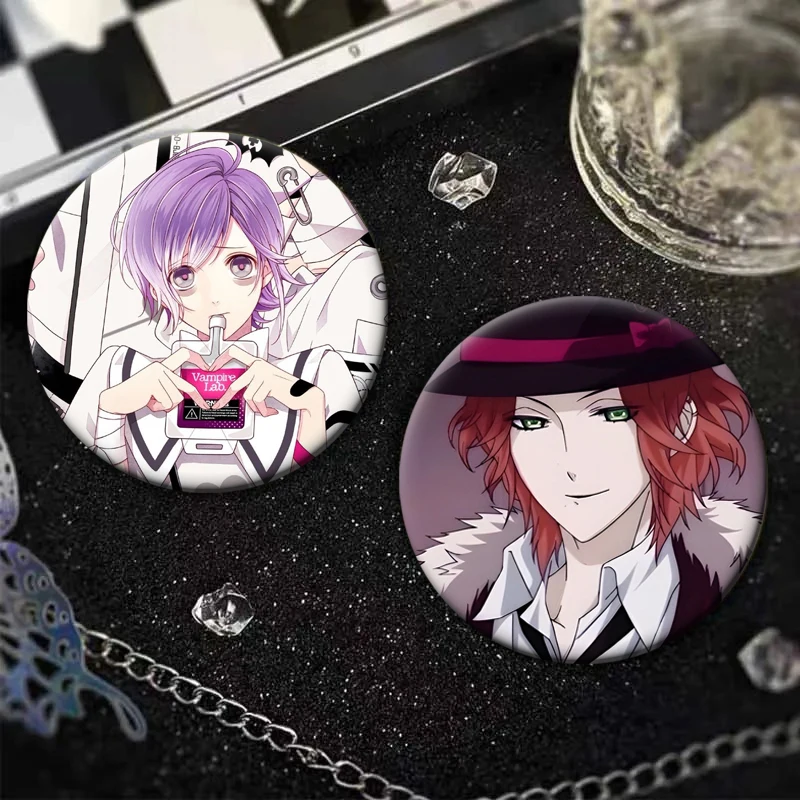 Cartoons DIABOLIK LOVERS Peripheral Enamel Pins Creative Brooches Round Badge for Bag Clothes Decor Jewelry Accessories Gifts