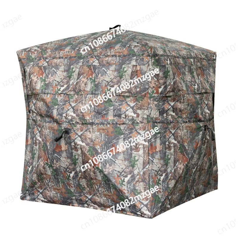 270 ° Tienda de campaña con vista unidireccional: refugio de camuflaje impermeable y resistente al sol con visión panorámica completa, diseño antimosquitos