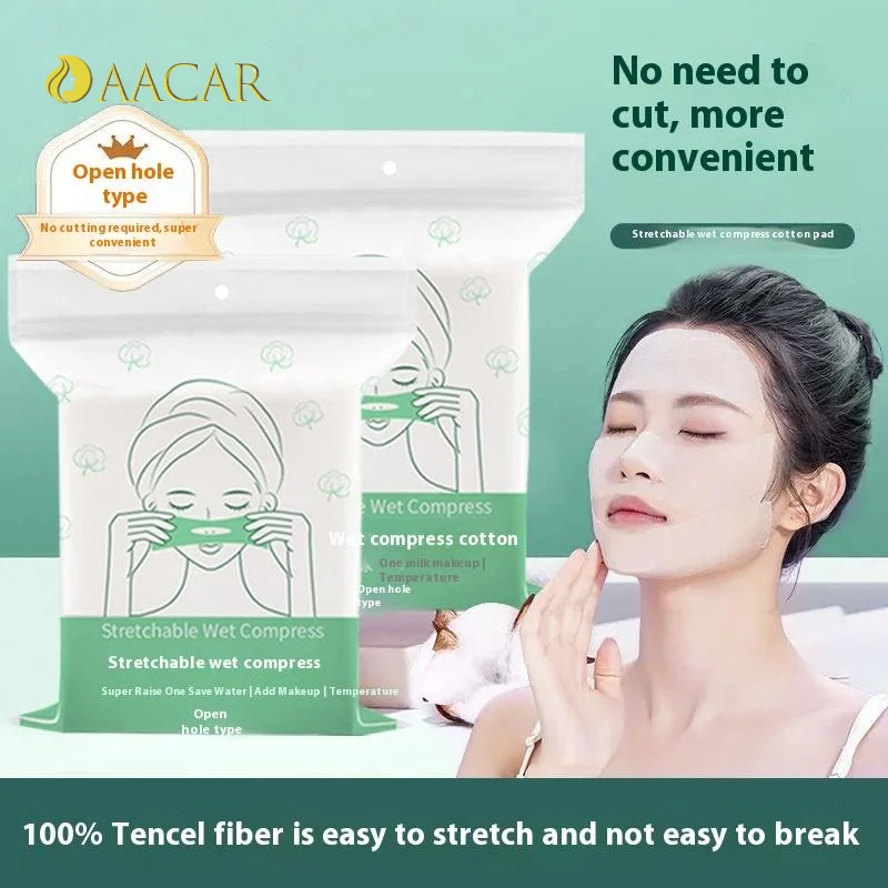 100 ชิ้นแผ่นผ้าฝ้ายประคบเปียกยืดหยุ่นชนิดเปิดบำรุงผิวหน้าให้ความชุ่มชื้นแต่งหน้าผ้าฝ้ายบางเฉียบเทนเซล