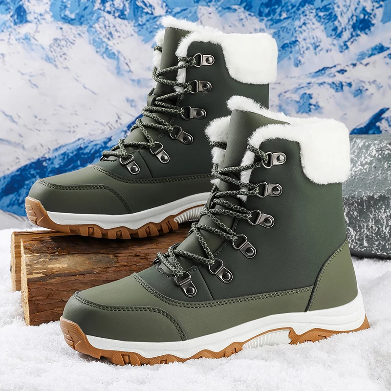 

Winter fashion couple snow boots thick-soled men's shoes plush thickened warm northeast cold-resistant high-top
