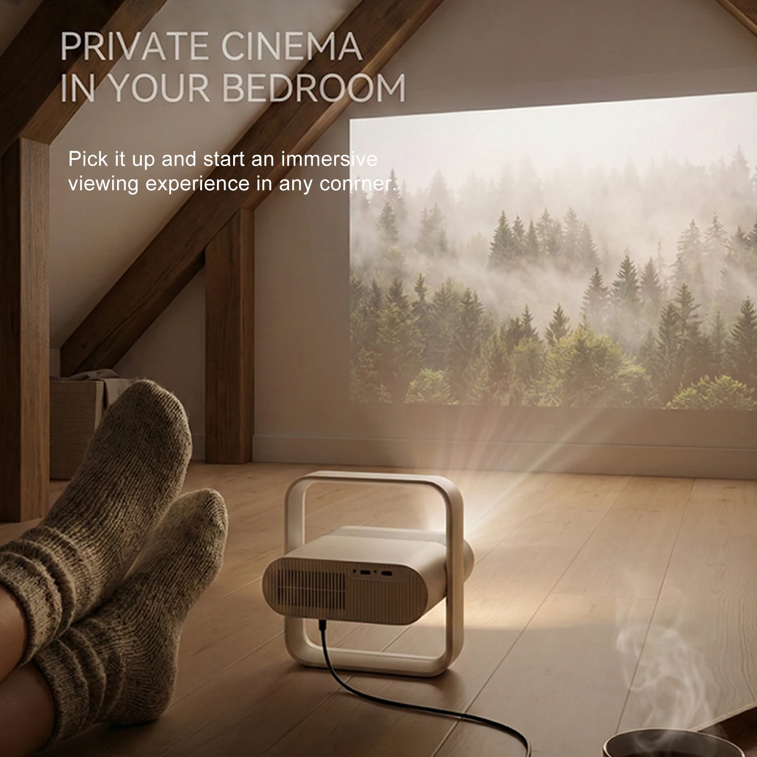 Velec NSL03 Projector 500 ANSI 1080P 4K HD Android 14 Support for Netflix & YouTube Smart Home Cinema Outdoor New LCD Proyector