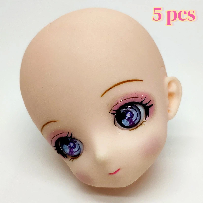 

12 Inch 3D Starry Eyes Doll Heads for 12 Inch BJD Dolls Anime Style Makeup Accessories Toy Parts Replacement Eyes Face Decor