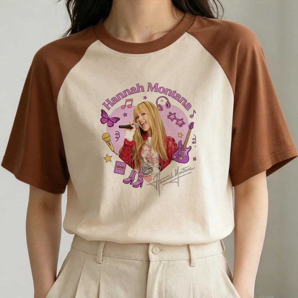 Hannah Montana top tees femme korean fashion funny meme vintage tshirt kawaii meme emo cutecore party