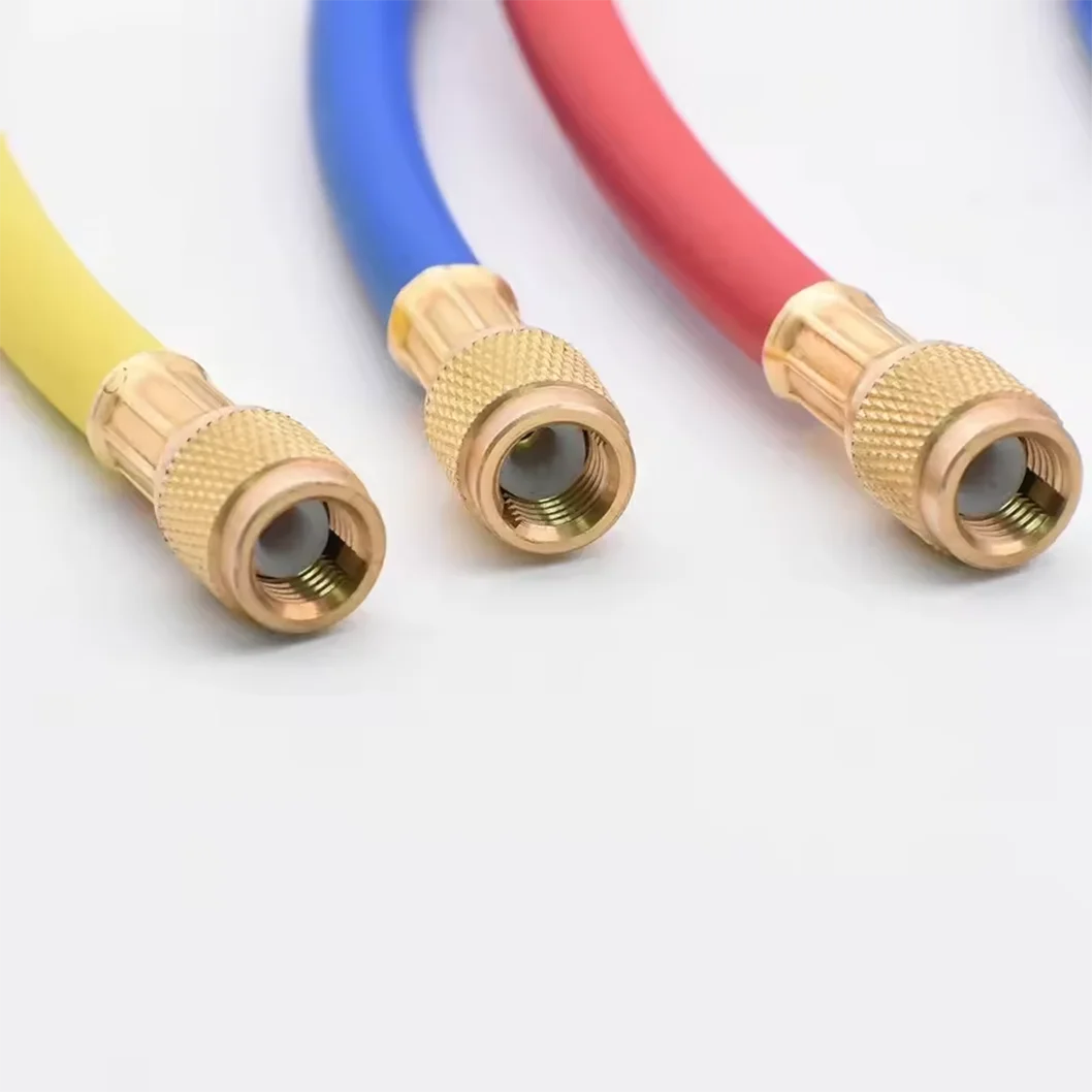 3000psi A/C Charging Hose Tube Kit Hose Low Loss Fittings for R134A R12 R22 Refrigerant Air Conditioning Manifold Gauge 1/4