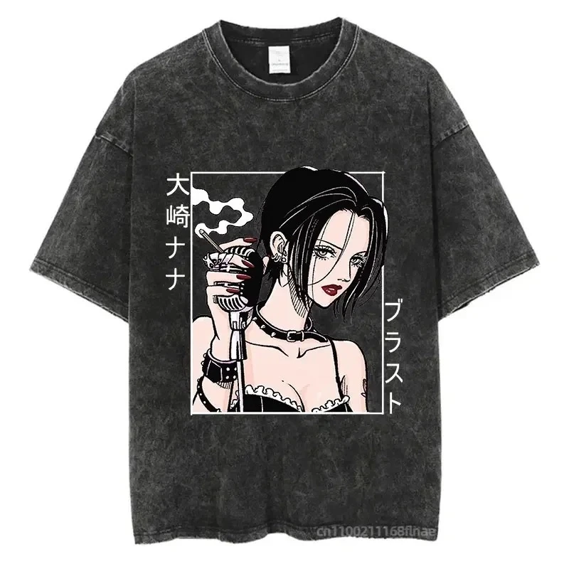Vente chaude vêtements de danse de rue hommes lavé japonais Anime T-shirt imprimé rue décontracté Hip-hop haut scène Performance
