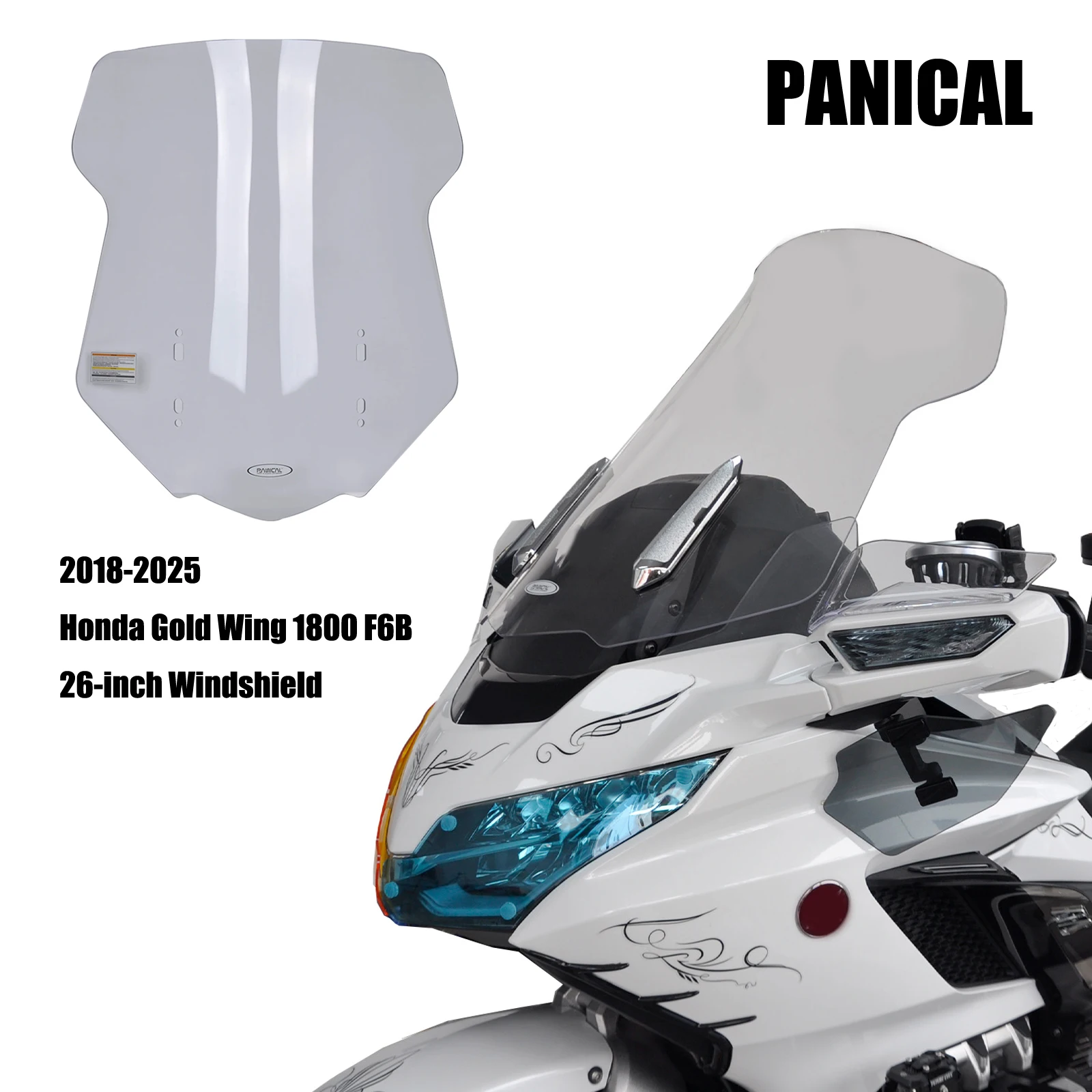 

PANICAL for Honda GoldWing GL1800 F6B 2018-2025 Motorcycle Windshield and Hard Windshield Glass Protection Cover