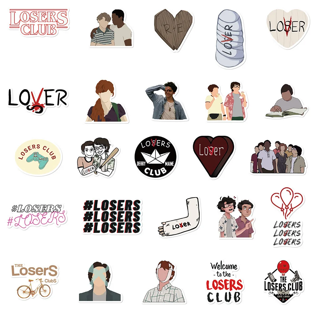 10/30/50pcs Loser Club Thriller Movie Sticker Decals Graffiti DIY Notebook Laptop Phone Tablet PVC Sticker for Classic Kids Toy