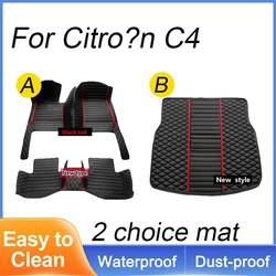 Car Mats Floor For Citroën C4 Cactus 2014~2020 Waterproof Leather Car Mat Fully Set Tapete Automotivo Para Carro Car Accessories