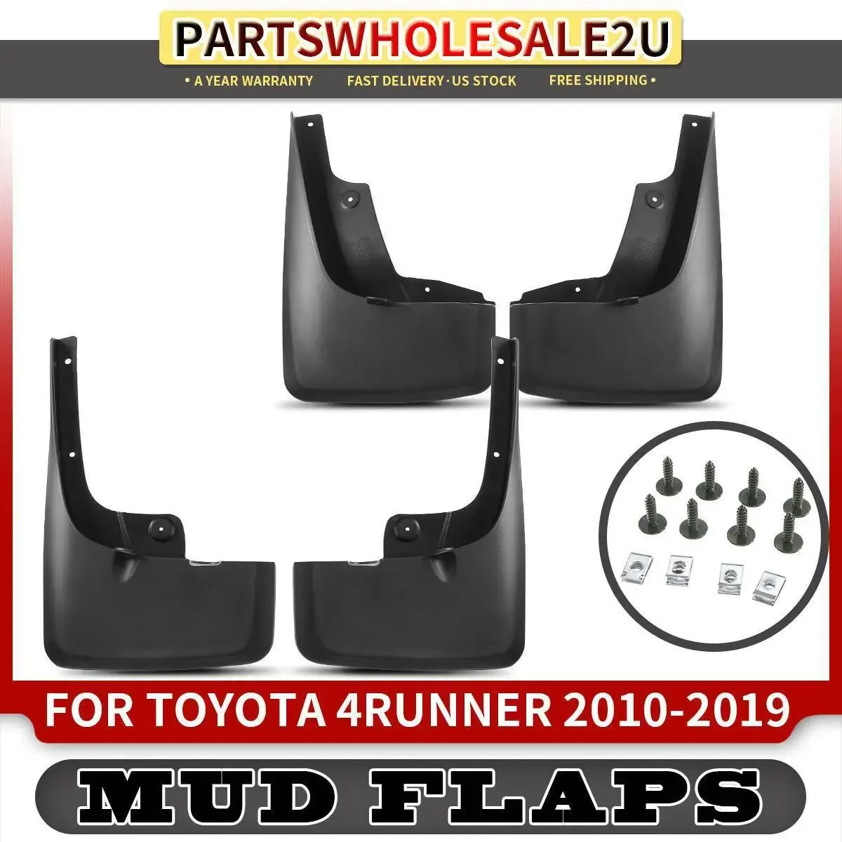 4 pces para-lamas respingo guardas mud flaps traseiros e dianteiros para toyota 4runner 2010-2023