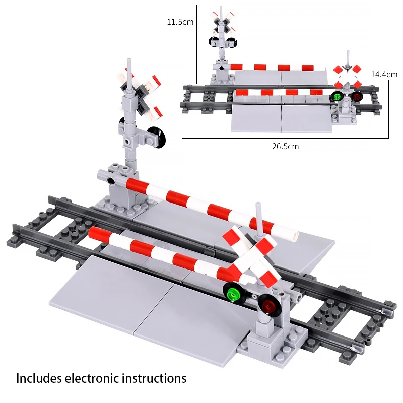 MOC City Train Rail Crossing Tracks Set