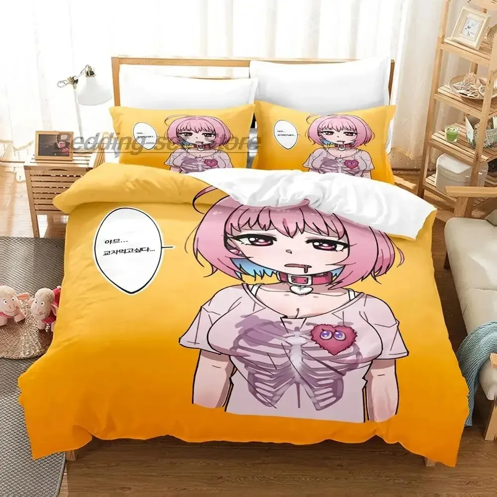 Yumemi Riamu Bedding Set Single Twin Full Queen King Size Bed Set Aldult Kid Bedroom Duvetcover Sets 3D Anime bed sheet set