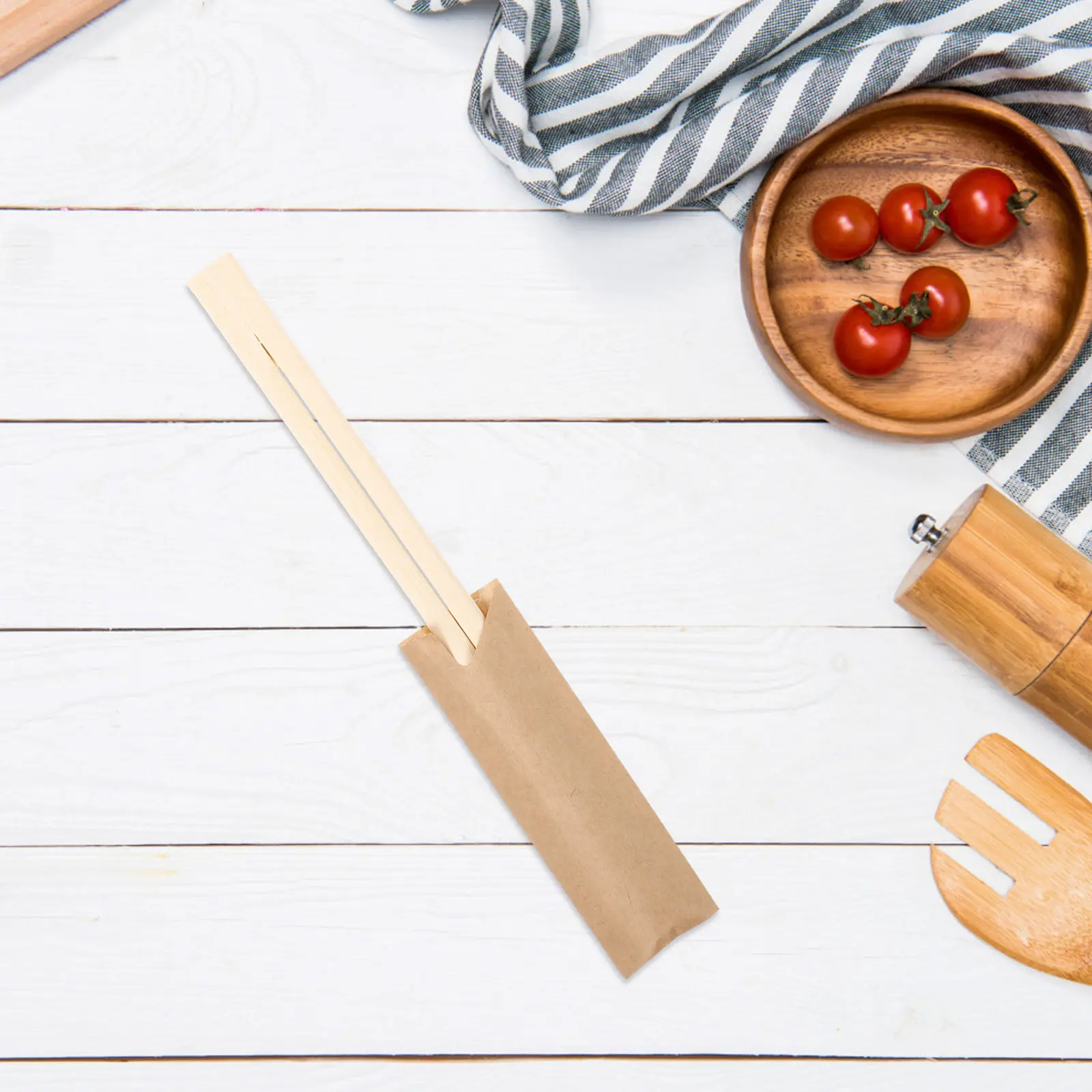 200Pcs 15Cm Yellow Kraft Paper Chopstick Sleeves Waterproof Oil-Resistant Disposable Silverware Sleeves for Dining Bakery