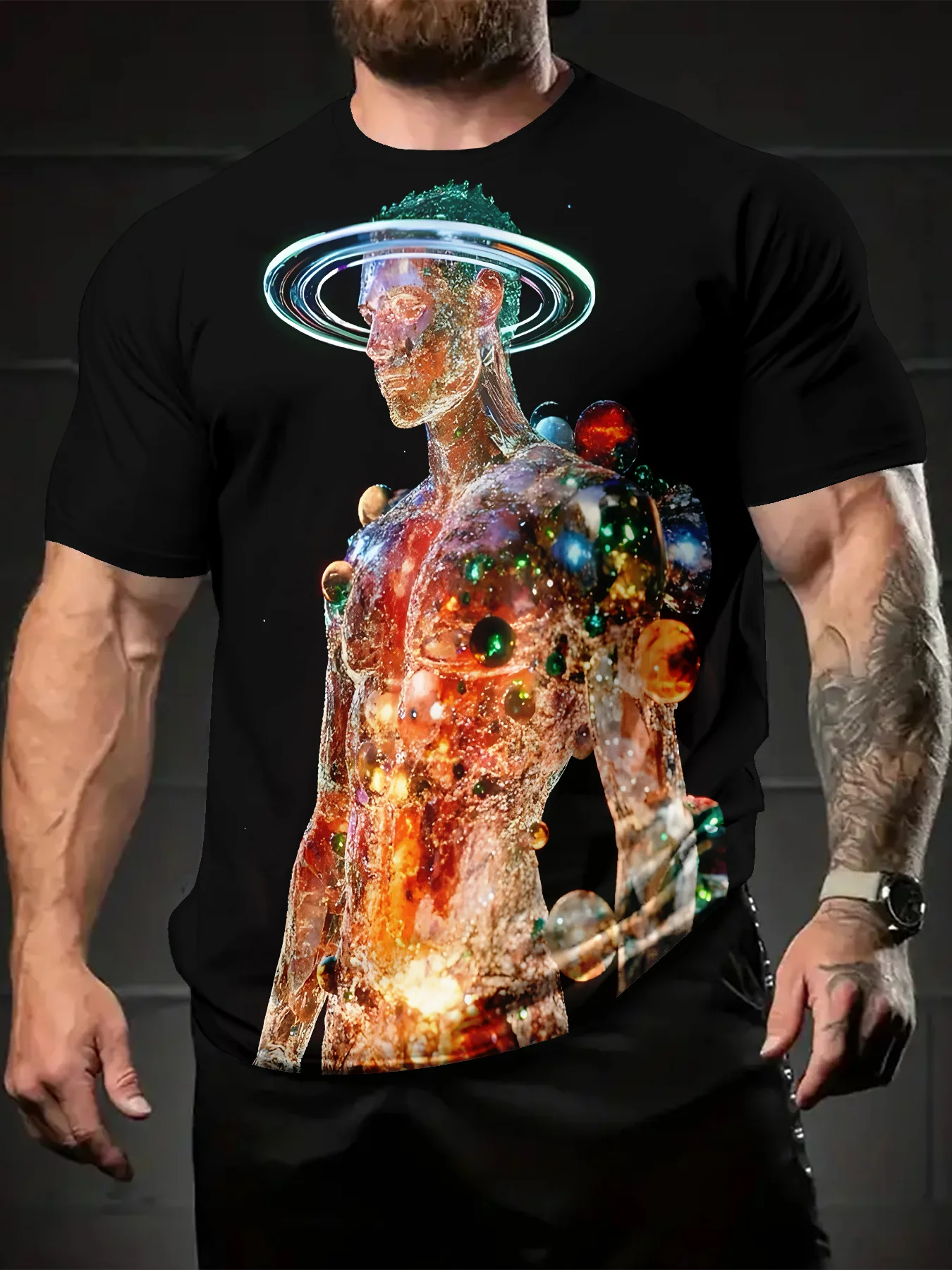 

Men'S Vibrant Disco Ball Print T-Shirt - Soft, Durable Fabric, Perfect for Nightlife Events & Dance Parties,