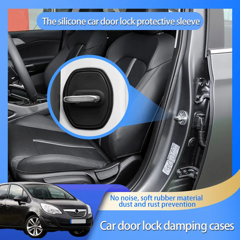 

Car Silicone Door Lock Cover Auto Emblem Accessories For Opel Meriva A B MPV Astra Corsa