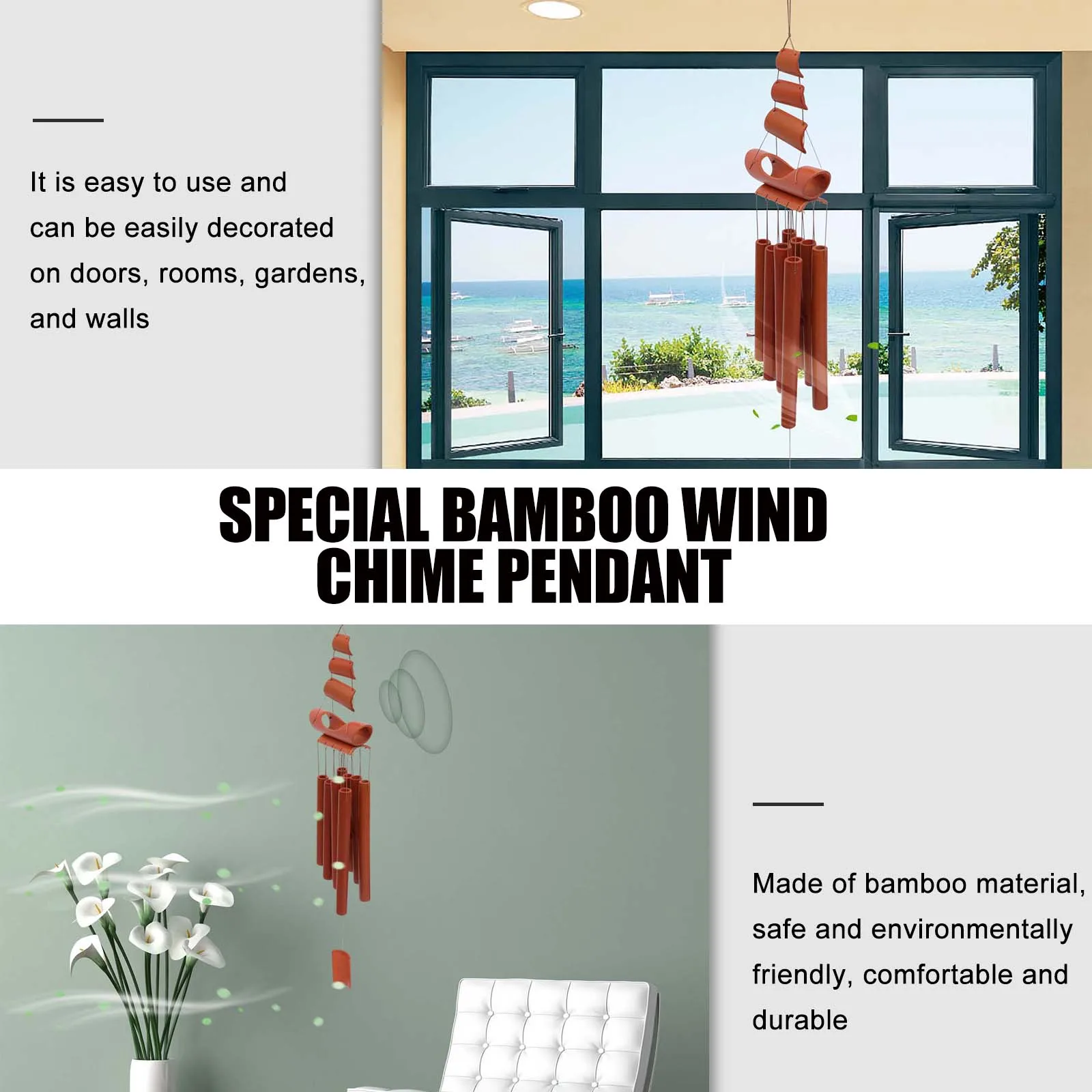 

Hanging Wind Chime Wind Bell Pendant Garden Home Decoration Melody for Balcony Wall Decor