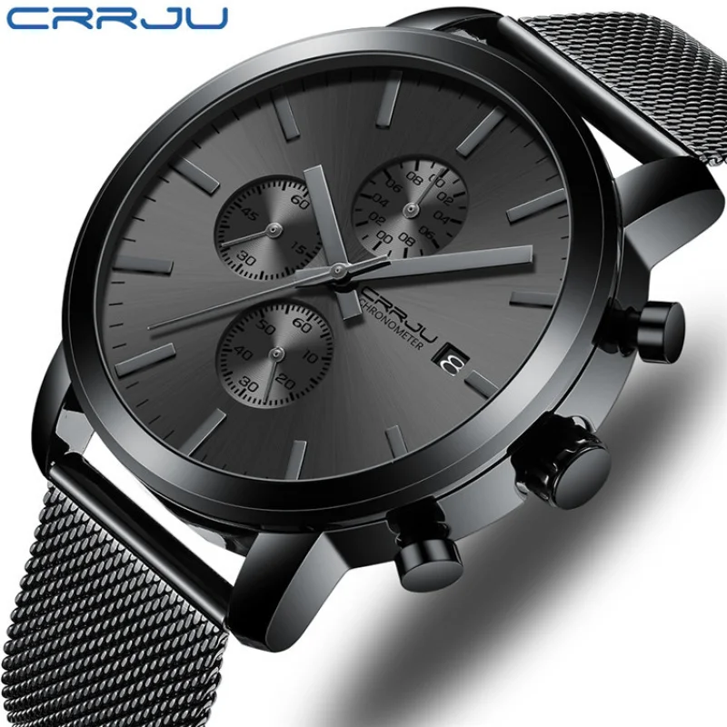 CRRJU/kajun7reloj de negocios informal para hombre, reloj para estudiantes, calendario Simple