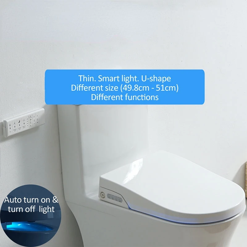 Smart U-shape Toilet Seat Electric Night Light Intelligent  Bidet Sprayer Heat Clean Dry Massage   