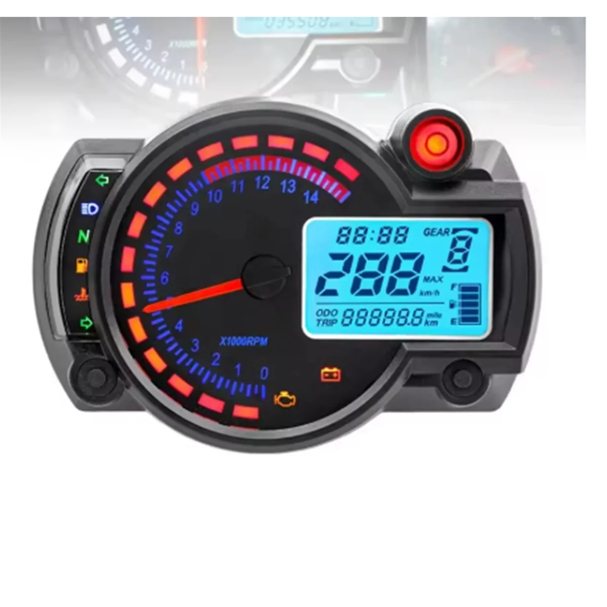 

AB01 Otorcycle Modification Accessories Motorcycle Universal Instrument Waterproof LCD Digital Odometer Speedometer 1SET