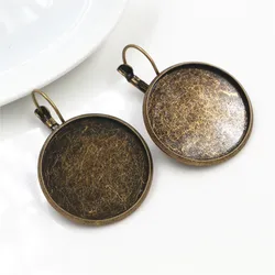 25mm 10pcs Antique Bronze French Lever Back Earrings Blank/Base,fit 25mm glass cabochons,buttons;earring bezels  (L5-01)